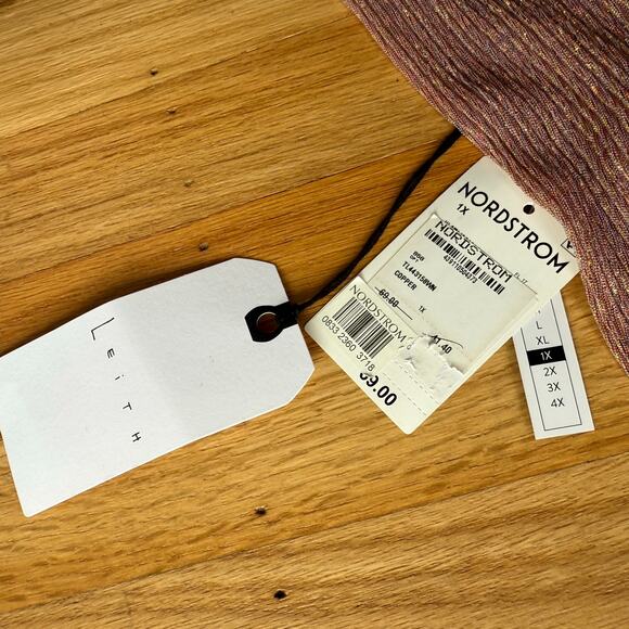 Leith Champagne Gold Long Sleeve Sheer Midi Dress Size 1X NWT Party Holiday NYE - Picture 5 of 16